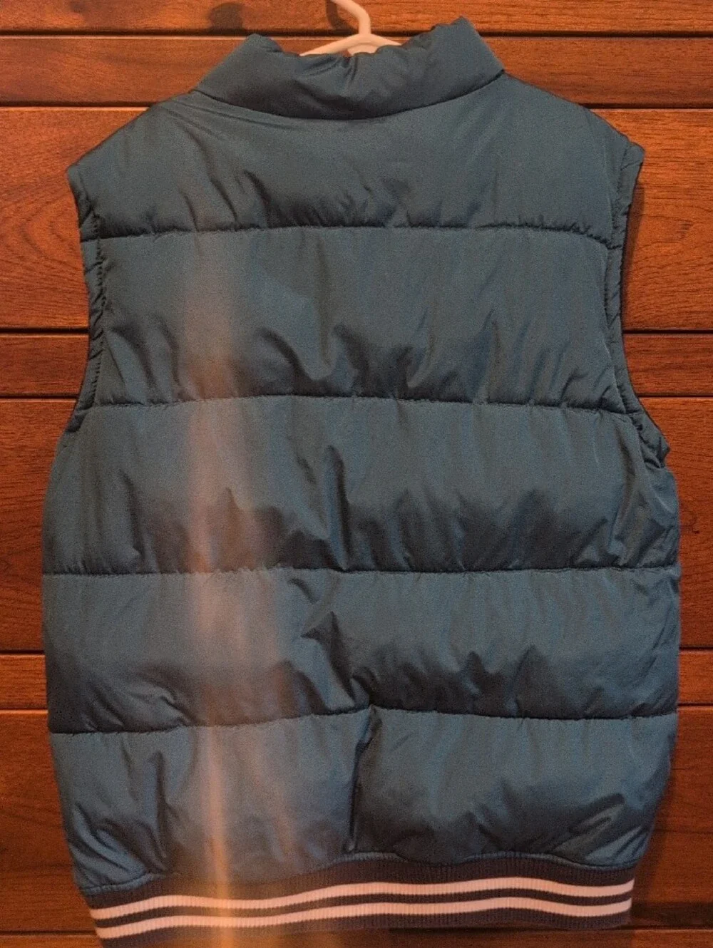 Gymboree Teal Quilted Puffer Vest with Stripe Hem